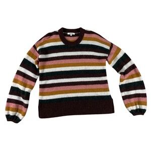 Madewell Alpaca Wool Blend Retro Striped Long Sleeve Payton Shirt Women XS Cozy
